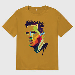Футболка оверсайз мужская Lionel Messi: fun-art, цвет: горчичный