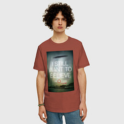 Футболка оверсайз мужская X-Files: Aliens, цвет: кирпичный — фото 2