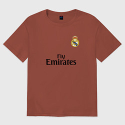 Футболка оверсайз мужская Real Madrid: Fly Emirates, цвет: кирпичный