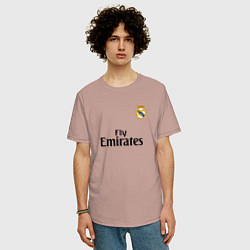 Футболка оверсайз мужская Real Madrid: Fly Emirates, цвет: пыльно-розовый — фото 2