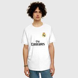 Футболка оверсайз мужская Real Madrid: Fly Emirates, цвет: белый — фото 2