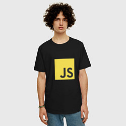 Футболка оверсайз мужская JS return true; (black), цвет: черный — фото 2