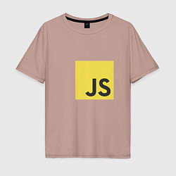 Мужская футболка оверсайз JS return true; (black)