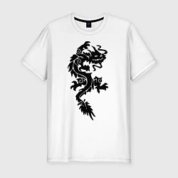 Мужская slim-футболка Дракон