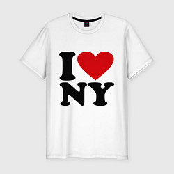 Футболка slim-fit I love NY, цвет: белый