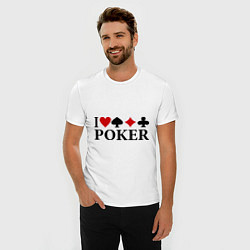 Футболка slim-fit I Love Poker, цвет: белый — фото 2
