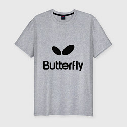 Футболка slim-fit Butterfly Logo, цвет: меланж
