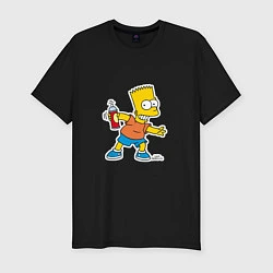 Футболка slim-fit Симпсоны: Барт, цвет: черный