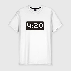 Футболка slim-fit 4:20, цвет: белый