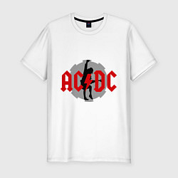 Футболка slim-fit AC/DC: Angus Young, цвет: белый
