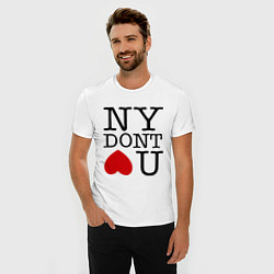 Футболка slim-fit NY don't love you, цвет: белый — фото 2