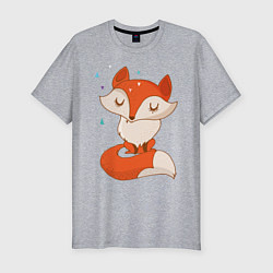 Футболка slim-fit Лисичка, цвет: меланж