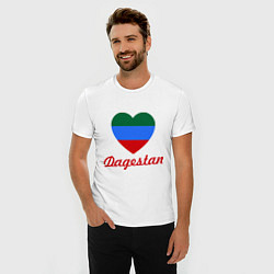 Футболка slim-fit Dagestan: Heart Flag, цвет: белый — фото 2
