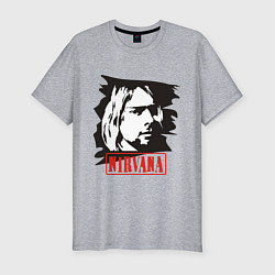 Футболка slim-fit Nirvana: Kurt Cobain, цвет: меланж