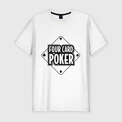Футболка slim-fit Four card poker, цвет: белый