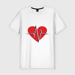 Мужская slim-футболка Пульс сердца