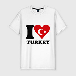 Мужская slim-футболка I love turkey