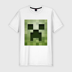 Футболка slim-fit Мinecraft creeper, цвет: белый