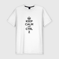 Футболка slim-fit Keep Calm & Ctrl + Z, цвет: белый