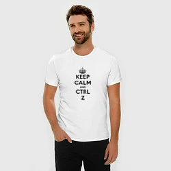 Футболка slim-fit Keep Calm & Ctrl + Z, цвет: белый — фото 2