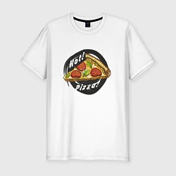Футболка slim-fit Hot Pizza, цвет: белый