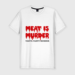 Мужская slim-футболка Мясо это вкусное убийство