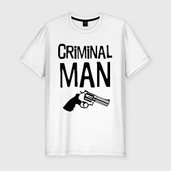 Футболка slim-fit Criminal man, цвет: белый