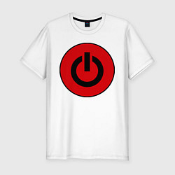 Мужская slim-футболка Power button