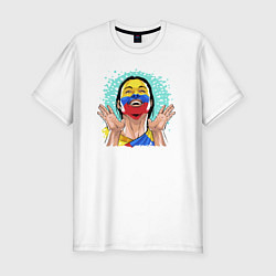 Мужская slim-футболка Колумбийская болельщица