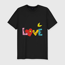 Мужская slim-футболка Cartoon Love