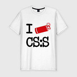 Мужская slim-футболка I love CS:S