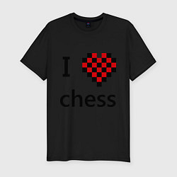 Мужская slim-футболка I love chess