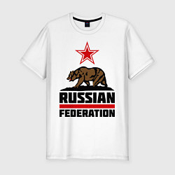Футболка slim-fit Russian Federation, цвет: белый