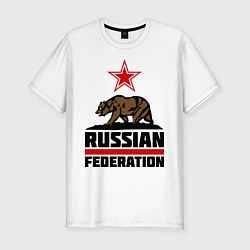 Футболка slim-fit Russian Federation, цвет: белый