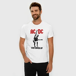Футболка slim-fit AC/DC: Stiff Upper Lip, цвет: белый — фото 2