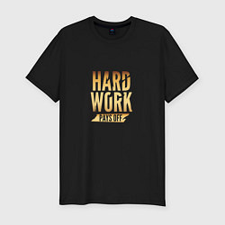 Мужская slim-футболка Hard Work: Gold
