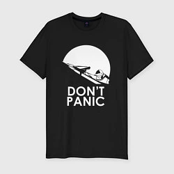 Футболка slim-fit Elon: Don't Panic, цвет: черный