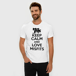 Футболка slim-fit Keep Calm & Love Misfits, цвет: белый — фото 2