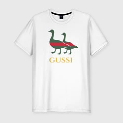 Футболка slim-fit GUSSI GG, цвет: белый