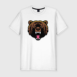 Мужская slim-футболка Злой медведь