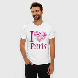 Футболка slim-fit I love Paris, цвет: белый — фото 2
