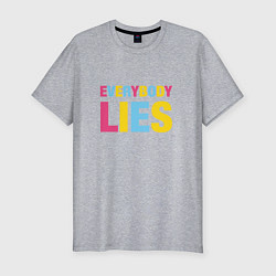 Футболка slim-fit Everybody Lies, цвет: меланж