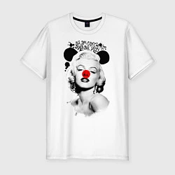 Мужская slim-футболка Мэрилин Монро клоун