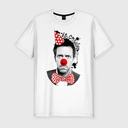 Мужская slim-футболка Хью Лори клоун