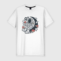 Мужская slim-футболка Космонавт-сладкоежка