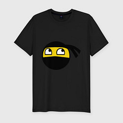 Мужская slim-футболка Awesome ninja смайл