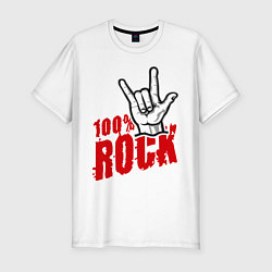 Футболка slim-fit 100% Rock, цвет: белый