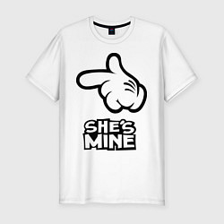 Футболка slim-fit She's mine hand, цвет: белый