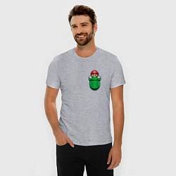 Футболка slim-fit Марио в кармане, цвет: меланж — фото 2