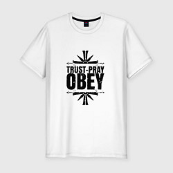 Мужская slim-футболка Trust pray Obey